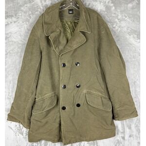 Mossimo Mens Olive Green Double Breasted Cotton Chore Jacket Medium